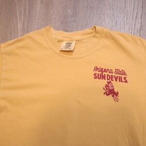 Comfort Colors Arizona State Sun Devils T Shirt Yellow Small Graphic Tee